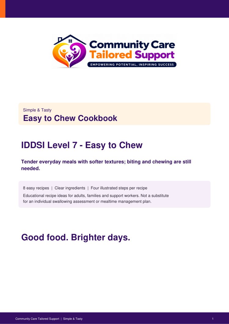 First page of Easy to Chew Meals