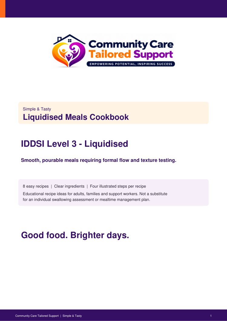 First page of Liquidised Meals
