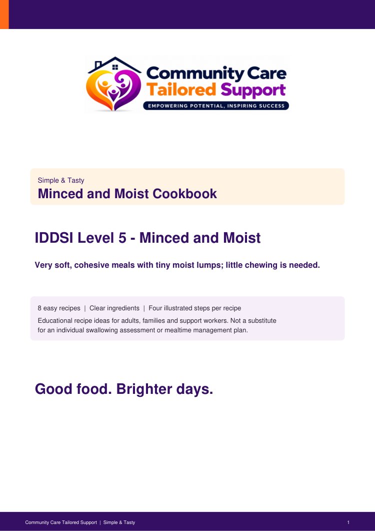 First page of Minced and Moist Meals