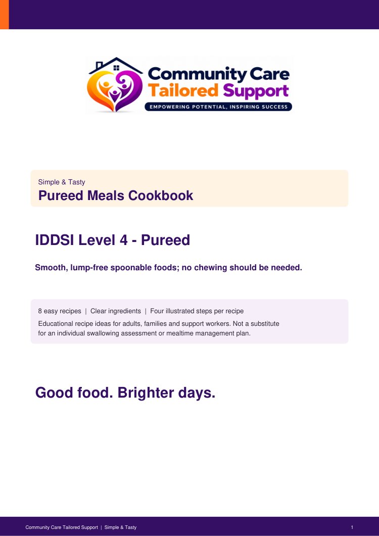 First page of Pureed Meals